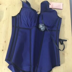 NWT HONEYLOVE Boldness 1X Bodysuit Blue